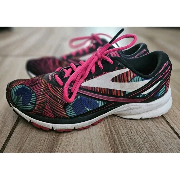 Brooks Launch 4 Women’s Size 8 Running Shoes Multicolor Pink Lace Lightweight... - Picture 2 of 11